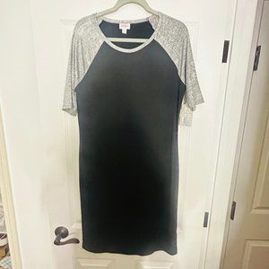 LULAROE NWT elegant julia dress black & silver tunic SIZE XL